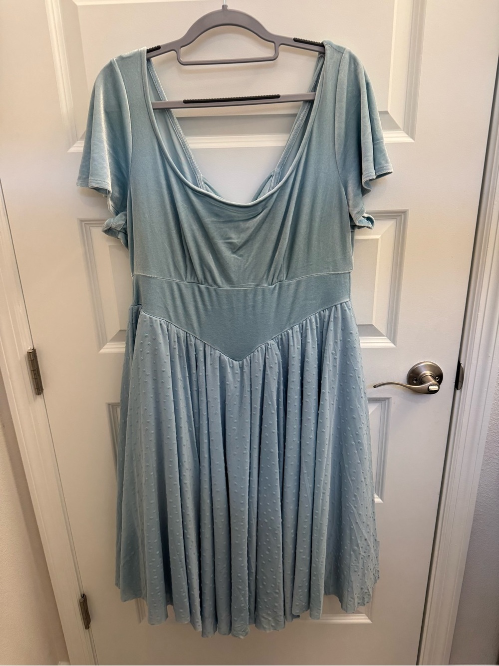 Retro Chic Flocked Mesh & Velour Dress